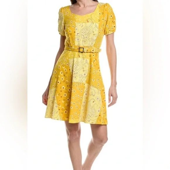 Nanette Lepore | Dresses | Nanette Lepore Yellow Puff Sleeve Mini Dress |  Poshmark